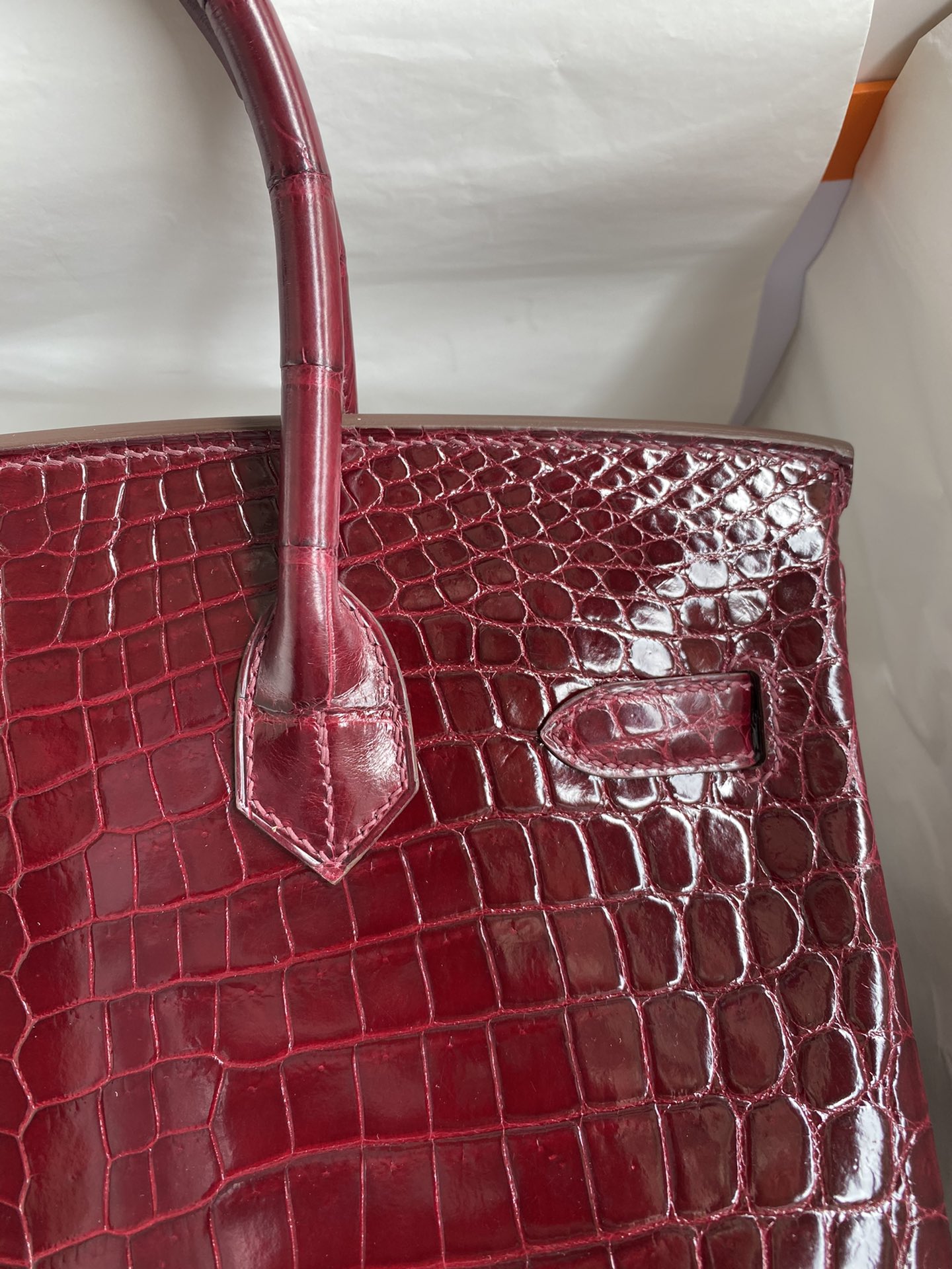 Hermes Birkin 30CM Handmade Bag In Bordeaux Crocodile Niloticus Shiny Skin